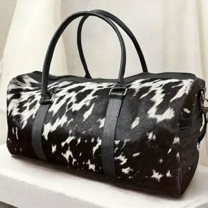 กระเป๋าหนังวัวทรงดัฟเฟิลแบบมีปกตั้ง ระบายอากาศได้ดี สำหรับผู้ชาย รุ่นใหม่ล่าสุด กระเป๋าหนังวัวทรงดัฟเฟิลแบบซิป สไตล์ลำลองสำหรับผู้ชาย - Product Image 1