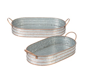 DECORHAAT fait à la main de qualité supérieure argent moderne plateau en métal Rectangle décoratif plateau de service maison hôtel Restaurant utilisation - Product Image 3