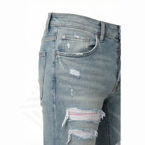 Best Hot Selling Winter Solid Casual Men's Distressed Pants <b>Soft</b> Lightweight Perfect Everyday Wear Relaxed Denim <b>Jeans</b> - Product Image 5