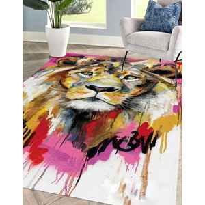 Alfombras con Estampado de León, Alfombras King Size, Alfombras de León, Alfombra de Animales, Alfombra Delgada No Tejida - Product Image 3