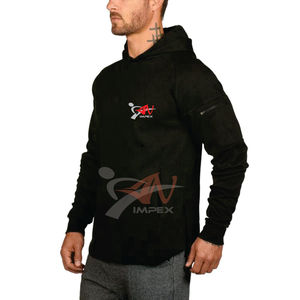 Pull à capuche personnalisé de haute qualité pour hommes Sweat-shirt flexible à logo imprimé fabriqué à partir de polaire Vêtements confortables - Product Image 3