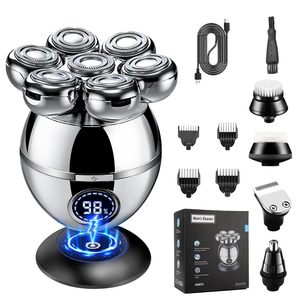 Afeitadora Eléctrica Rotatoria Recargable con Pantalla LED, Uso en Seco y Húmedo, Impermeable IPX7 para Afeitar la Cabeza Calva, Función de Reemplazo - Product Image 3
