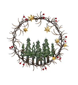 Dernière collection d'ornements et de couronnes de Noël en métal et Crochets et perles fabriqués à la main dans des guirlandes attrayantes. - Product Image 1