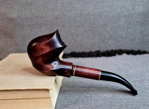 Pipa de Tabaco de Madera Moderna, Hecha a Mano, Tipo Curvado, para Fumar Cigarros, Reutilizable y Duradera - Product Image 5