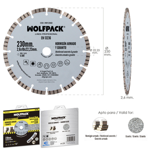 Disco Diamante per Cemento Armato / Granito O/ 230 mm. - Product Image 2