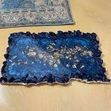 Plateau de service de luxe en résine verte de l'océan Artisanat en résine multi-usages de qualité supérieure à un prix abordable - Product Image 4