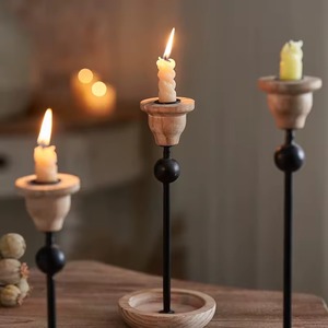 เชิงเทียนไม้สไตล์โมเดิร์นหรูหราสำหรับตกแต่งบ้านชิ้นกลางโต๊ะจัดแสดงและใช้ตกแต่งร้านอาหาร - Product Image 4