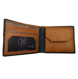 Custom Color Durable Genuine Leather Fashion Small Fold <b>Accordion</b> RFID Blocking Wallet Notecase Credit Card Holder for Women Men - Product Image 1