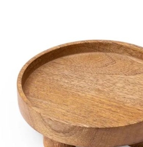 Plateau de service en bois de forme ronde de qualité supérieure serveur de collations alimentaires pour décor de Table d'hôtel de Restaurant de cuisine - Product Image 3