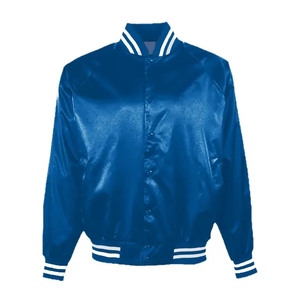 Venta al por mayor de chaquetas de seda satinada de alta calidad, prendas de vestir exteriores de invierno personalizadas, cremallera verde, Vintage, a prueba de viento para hombres y mujeres, nuevo diseño premium - Product Image 3