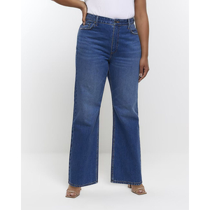 Pantalones vaqueros de cintura alta para mujer, pantalones vaqueros holgados de corte recto para novio, pantalones vaqueros holgados cómodos de Color azul para mujer - Product Image 5