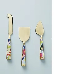 Nouveau Style Fabriqué À La Main 3pc En Acier Inoxydable Trancheuse Couteaux À Fromage Ensemble avec Nacre Poignée pour Servir Du Fromage Petit Déjeuner - Product Image 3