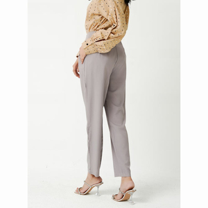 กางเกงขายาวทรงตรงเอวกลางผ้าฝ้าย 100% ระบายอากาศได้ดี สไตล์ลำลองสำหรับผู้หญิง เหมาะสำหรับฤดูหนาว คุณภาพสูง แห้งเร็ว ยืดหยุ่น ด้านหน้าเรียบ - Product Image 5