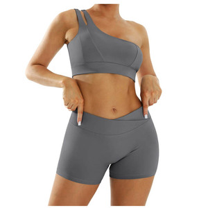 บราพร้อมเซ็ตสั้นเซ็กซี่คุณภาพสูงสำหรับผู้หญิงและผู้ใหญ่สำหรับยิมและสปอร์ตบราสั้นสำหรับฤดูใบไม้ผลิและฤดูร้อน - Product Image 2