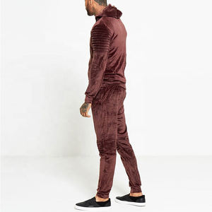 Conjunto de chándal de terciopelo para hombre de calidad superior Negro sólido Tallas M a 4XL Logotipo de diseño OEM personalizable fabricado - Product Image 4