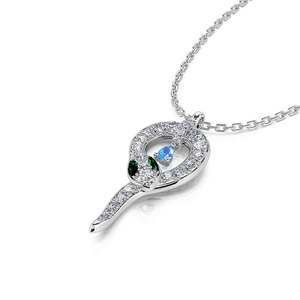 Collier en argent sterling Jeulia avec perle en forme de serpent et coupe poire, pour un renouveau spirituel - Product Image 3