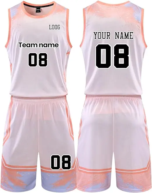 Wholesale custom basketball uniform heat transfer logo cheap uniforms basket full sublimation basketball for team