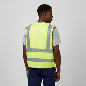 OEM Customized Logo Mesh 4 Pockets Multifunctional ANSI Class 2 Waterproof LED Flash Reflective Fluorescent Yellow <b>Black</b> Safety - Product Image 6