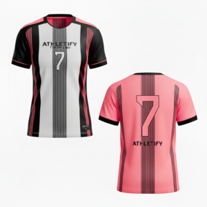 เสื้อฟุตบอลแบบกำหนดเอง 100% โพลีเอสเตอร์ ลายพิมพ์แบบซับลิเมชั่น ดีไซน์เรียบง่ายเพื่อประสิทธิภาพ ความสบาย และการมองเห็นที่ดี - Product Image 1