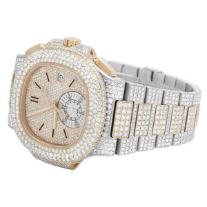 Reloj de pulsera de diamantes de lujo de alta calidad, reloj de fecha Digital para hombre, reloj de pulsera de cuarzo de hielo brillante, cultivado en laboratorio para regalos Unisex - Product Image 5