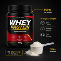 Complément alimentaire sportif pré-entraînement pour adultes, marque privée OEM, 500g, croissance musculaire, récupération rapide, énergie