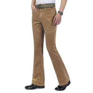 2025 New Design Men Casual Mid Waist Flare <b>Trouser</b> Lightweight 100% Cotton High Quality - Product Image 2