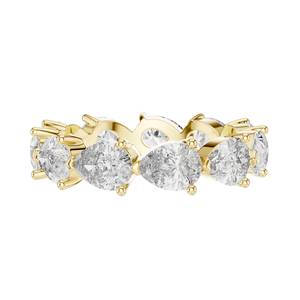 3.13 CT Pear Cut Lab Diamond <b>Eternity</b> <b>Ring</b> for Women VVS-VS EF Clarity 18KT, 14KT, 10KT Gold & 925 <b>Silver</b> Rose, Yellow, - Product Image 3