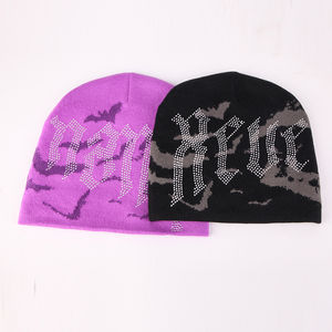 Gorros de Invierno Personalizados al por Mayor con Diseño de Calavera, Tejido Jacquard, Logotipo Personalizado OEM, Impresión Digital, 100% Acrílico, Unisex, Estilo Vintage - Product Image 2