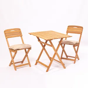 Affordable Modern Wooden Balcony Sets Foldable Garden Furniture Wooden Table and Chair Set - BISTRO SET 2+1 Made in Turkiye