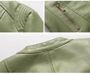 Chaqueta de Cuero de Moda de Alta Calidad para Mujer, Promoción, de Pakistán, Piel de Serpiente Original, Talla Personalizada, Tejido de Lona - Product Image 3