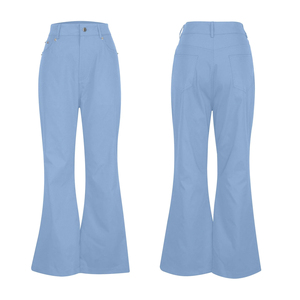 Cotton Womens V-Neck Flared Sweatsuit <b>Set</b> - Cozy <b>Two</b>-<b>Piece</b> Outfit with Flared Pants, Perfect for Casual Wear <b>Lounging</b> and Travel - Product Image 1