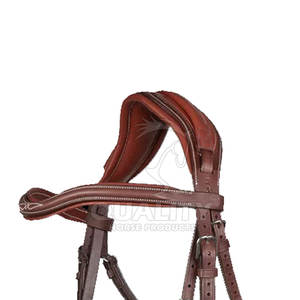 Bride de cheval de style nouveau en cuir rembourré avec bride muserolle pour vêtements de cheval fabriqués au Pakistan - Product Image 2