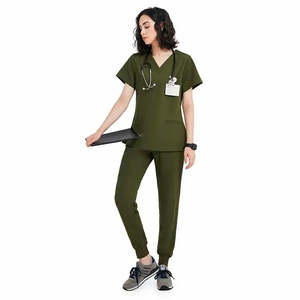 Traje médico unisex Uniforme de hospital Doctor Enfermera Conjunto de ropa de trabajo con bolsillos - Product Image 2