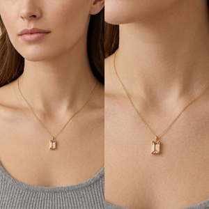 จี้เพชรซิทรินทรงบาแก็ตต์ขนาด 13 มม. เจียระไนทรงเอเมอรัลด์ ตัวเรือนเงินแท้ 925 ชุบทอง พร้อมใบรับรอง IGI - Product Image 6