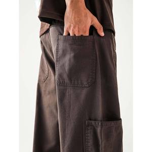Pantalon cargo utilitaire V1 marron mocha 100 % toile de coton, coupe ample, tactique, pour l'extérieur, avec fermetures éclair et plis, devant plat, taille XL - Product Image 6