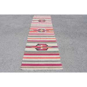 Turkish <b>Runner</b> Rug, 2.9x9.9 ft Vintage Rug, <b>Red</b> Wool Rug - Product Image 1