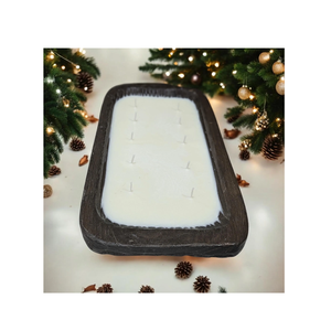 Bol à pâte en bois bougeoir rustique pièce maîtresse artisanale pour décor de table plateau de service en bois pour collations - Product Image 3