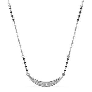 Compre un Mangalsutra de Plata Pura con Baño de Oro, Cadena de Perlas y Diamantes, Estilo Étnico Religioso, Regalo Perfecto para su Esposa - Product Image 1