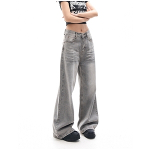 2024 femmes Cargo pantalon Baggy jean ample droit respirant Denim décontracté et fête Streetwear pour le printemps automne - Product Image 2
