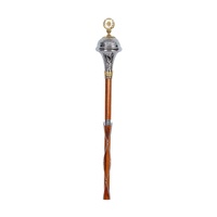 Obexa Masse de tambour-major en bois, tête chromée gaufrée, embout en fleur de chardon dorée, couleur personnalisable, modèles 54, 57, 60 pouces