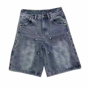 OEM Summer <b>Men's</b> Casual Vintage Loose Denim Shorts <b>High</b> Quality <b>Men's</b> Jorts and Jeans - Product Image 5