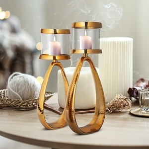 Luxury Vintage Metal Candle Holders with Unique Design Elegant Christmas <b>Lanterns</b> Jars for Home Dinner Room - Product Image 2