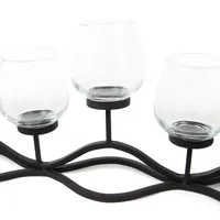 Chandelier vintage décoratif à 5 piliers, design en zigzag, en fer et verre noir, impression personnalisée de haute qualité, pour Noël