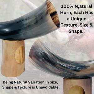 Jarra de búfalo estilo vikingo respetuosa con el medio ambiente personalizada hecha a mano, cuerno para beber tallado Natural, característica única de Animal pulido - Product Image 2