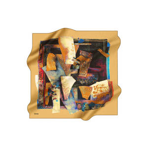 Digital Printed Silk <b>Square</b> <b>Scarf</b>-Designer Leopard & Dot Pattern Summer Twill - Product Image 1