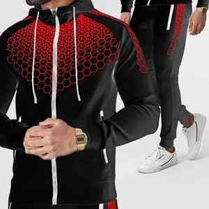 Ensemble de survêtement en molleton personnalisé par sublimation pour homme, sweat à capuche et pantalon de jogging, streetwear, gym, course à pied, coupe confortable - Product Image 6