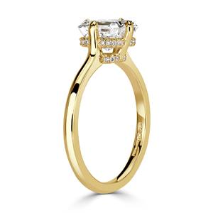 Bague en diamant de laboratoire taille Asscher, confectionnée avec un magnifique design halo, dotée d'un diamant solitaire CVD VVS2 de 1,50 carat, cette exquise bague - Product Image 5
