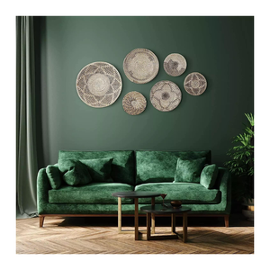 Decoración de pared de algas marinas tejidas hechas a mano Vietnam estilo bohemio acento de pared y placa de exhibición de comida orgánica - Product Image 6