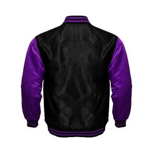 Proveedor de chaquetas de satén excepcionales Temporada de invierno Chaquetas de bombardero de satén con estilo Logotipo frontal Lona cómoda Aspecto de moda - Product Image 4