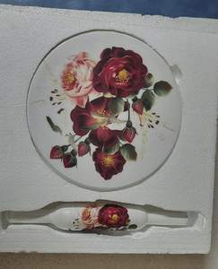 Juego de Chakla y Belan de Madera con Diseño Floral Impreso, Ecológico, Combo de Tabla y Herramienta para Estirar Masa y Chapati - Product Image 2